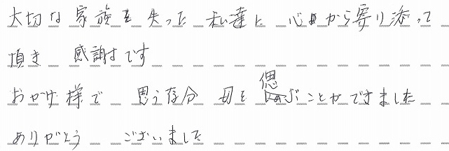 おかげ様で思う存分母を偲ぶことができました。