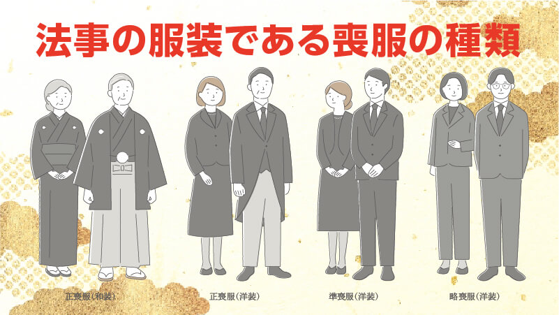 法事の服装である喪服の種類